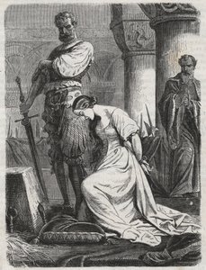 Morte di Katherine Howard, moglie di Enrico VIII - incisione del 1864