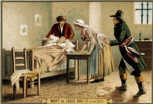 Morte di Luigi XVII (08/06/1795). Cromolitografia del XIX secolo da Unknown artist