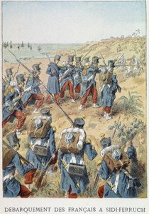 Sbarco dei francesi a Sidi - Ferruch, Algeria, il 14 giugno 1830 - in "Histoire de France" da Unknown artist