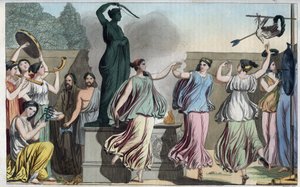 Danza Delia nella festa di Diana o Artemide (dea della caccia) - incisione da 