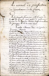 Deliberazione del Consiglio di Prefettura di Guéret (Creuse) del 23 aprile 1823 da Unknown artist