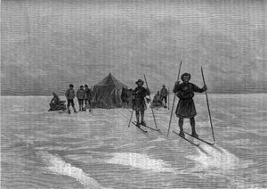 Partenza dei Lapponi sulla calotta glaciale della Groenlandia. Incisione in “Le Journal de la jeunesse”