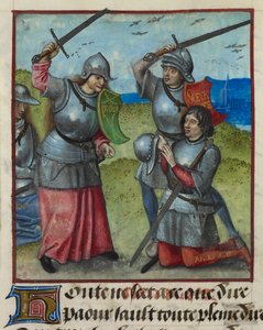 (dettaglio) Peur combatte mentre Honte osserva, da 