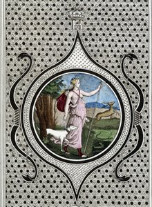 Diana (Artemide) cacciatrice. Incisione del XIX secolo da Unknown artist
