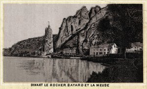 Dinant, le Rocher Bayard e la Mosa, Vallonia, Belgio