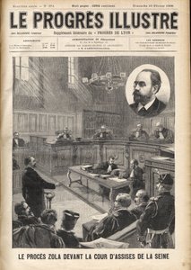 Caso Dreyfus: Emile Zola (1840-1902) alla corte della Senna per il processo di Alfred Dreyfus