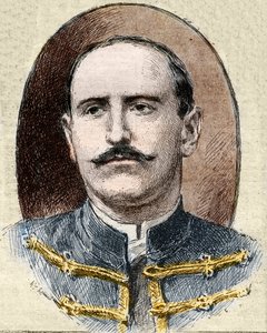 Caso Dreyfus: ritratto di Alfred Dreyfus (1859-1935) dopo la sua degradazione durante il processo di Rennes nel 1899.
