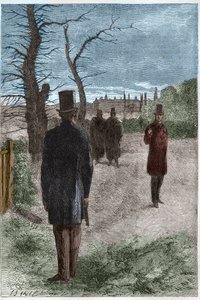Duello tra George William Finch-Hatton, conte di Winchilsea (1791-1858) e Arthur Wellesley, duca di Wellington (1769-1852) a Battersea Fields, il 21 marzo 1829 da Unknown artist