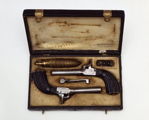 Set da duello composto da pistole Mazzagatti del XIX secolo