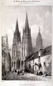 Incisione della Cattedrale di Bayeux pubblicata in 