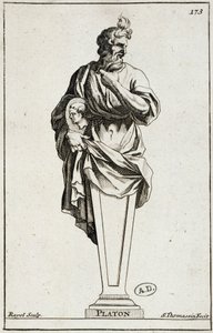 Incisione di una statua di Platone da Unknown artist
