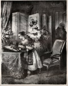 Incisione del XIX secolo per il romanzo di Madame Cottin (Sophie Cottin Rostand) (1770-1807) 