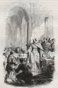 Ermesinde, contessa di Lussemburgo - Carta di affrancamento concessa da Ermesinde I di Lussemburgo agli abitanti di Lussemburgo nel 1243 - Incisione del 1868 in 