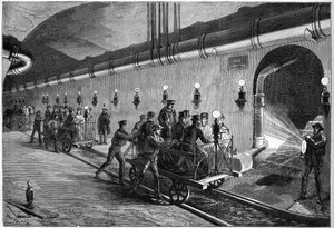 Escursione nelle fogne di Parigi nel 1872 da Unknown artist