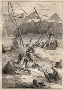 Spedizione intorno al mondo (1785-1788) di Jean François Galaup de La Pérouse (1741-1788): naufragio delle barche al porto dei Francesi (Alaska) - illustrazione tratta da "I grandi marinai del XVIII secolo" da Unknown artist