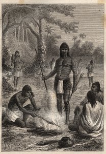 Spedizione in America (1799-1804) di Alexander von Humboldt (1769-1859) e Aimé Bonpland (1773-1858): Indiani Omaguas (Amazzonia, Perù) - illustrazione da 
