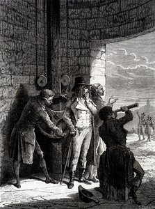 Esperimento del telegrafo Chappe effettuato il 12 luglio 1793, da Ménilmontant a Saint-Martin-du-Tertre davanti ai commissari della Convenzione - in "Le meraviglie dell