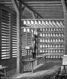 Estensione di fogli di carta realizzati per formare in "Le meraviglie dell
