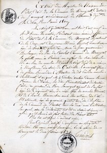 Estratto dal registro di nascita dello Stato Civile del comune di Dommyrot, copia certificata del 2 febbraio da Unknown artist