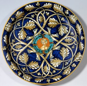 Piatto in maiolica con busto femminile. XVI secolo Parigi. Museo del Louvre da Unknown artist