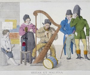 Famiglia di musicisti itineranti nel XIX secolo da Unknown artist