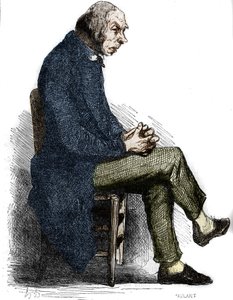 Padre Goriot. Incisione metà XIX secolo. Illustrazione per 