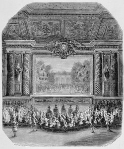 Festa di Luigi XIV, del Duca di Saint Aignan (Commedia in musica, rappresentata nel parco di Versailles) Incisione da Unknown artist