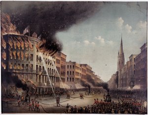 Incendio del Museo Americano di Barnum, New York (?) da Unknown artist