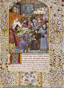Prima pagina di un libro contabile che rappresenta un pagamento di rendite - Miniatura del XV secolo