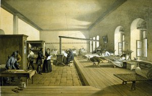 Florence Nightingale (1820 - 1910) in un ospedale a Scutari in Turchia intorno al 1855 da Unknown artist