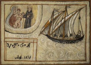 Ex-voto marinaio, offerta popolare come pegno di devozione e gratitudine del marinaio sopravvissuto ai pericoli del mare proveniente dalla Chiesa del Carmine, Torre del Greco, vicino a Napoli XIX secolo Italia da Unknown artist