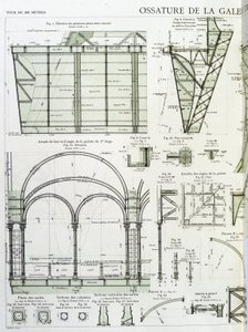 Cornice della galleria al primo piano della Torre Eiffel - Disegno industriale da Unknown artist
