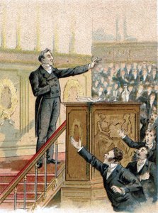 François Guizot (1789-1874), storico e politico francese nella Camera dei Deputati nel 1844.