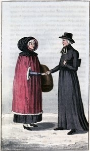 Signora canadese francese, giovane francese canadese; in "Travels through Canada and the United States of North America 1806-1808", di John Lambert, ed. Londra da Unknown artist