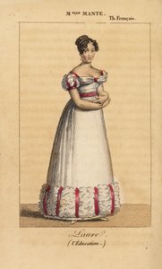 Attrice francese Louise-Charlotte-Theophile-Delphine Escoffie o Mlle Mante come Laure nella commedia L