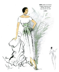 Moda francese, abito ricamato.