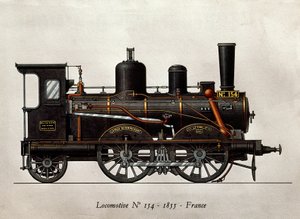 Treno francese: Locomotiva Numero 154 del 1855. Incisione. Parigi, Arti Decorative da Unknown artist