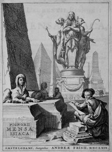 Frontespizio di "Mensae Isiaca" (che dà il significato dei riti sacri tra gli Egiziani)
