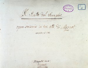 Frontespizio per Il ratto dal serraglio, opera di Mozart, versione di Lichtenthal (1838) da Unknown artist