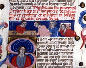 Giochi di dadi (gioco dei dadi) manoscritto del XIV secolo Biblioteca Nazionale Braidense. Milano da Unknown artist