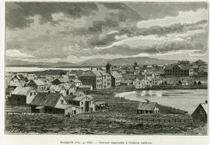 Vista generale di Reykjavik. Incisione per illustrare la storia La nuova spedizione del Professor Nils Adolf Erik (Eric) Barone Nordenskjold (Nordenskiold) (1832-1901) in Groenlandia, di Charles Rabot, in Le Tour du monde 1886, sotto la direzione di Edouar da Unknown artist