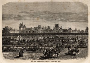Vista generale del palazzo e dei giardini di Fontainebleau da Unknown artist