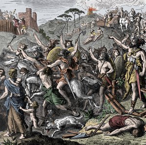 I Vandali di Genserico in Italia - Genserico (Geiserico, ca. 399-477) re dei Vandali e il suo esercito saccheggiano l