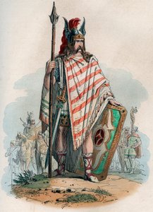 Capo germano (i barbari tedeschi). Incisione del 1868 in “Histoire de Belgique” di Theodore Juste (1818-1888). Collezione privata