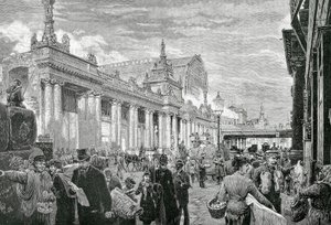 Impero tedesco o Secondo Reich (1871-1918): Dimostrazione socialista nella Piazza del Mercato di Berlino, 25 febbraio da Unknown artist