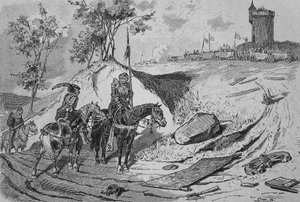 Guerra dei contadini tedeschi (1524-1526): Carrozze di contadini a Koenigshofen, Germania da Unknown artist