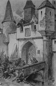 Guerra dei contadini tedeschi (1524-1526): Eberlin occupa la città di Augstbruecke a Erfurt, Johann Eberlin Gunzburg era un teologo tedesco e riformatore sociale, Riforma in Franconia da Unknown artist