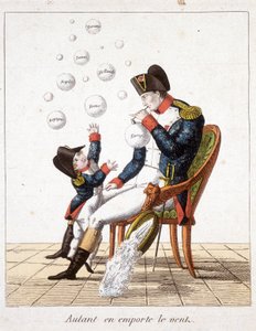 Via col vento: Napoleone che fa bolle di sapone da Toscana, Svizzera, Olanda, Napoli, Roma, Spagna ed Europa - in "Napoleone I, caricature, collezione fittizia", c. 1814