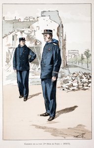 Guardiani della pace (primo assedio di Parigi 1870-1871) (acquaforte a colori) da Unknown artist