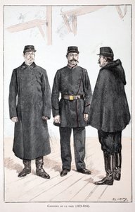 Guardiani della Pace (1873-1894). Incisione a colori, per illustrazione del libro 